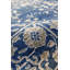 Tapis rectangulaire bleu transitionnel en laine / soie / rayonne de bambou noué à la main-80055135
