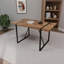 Table de salle à manger rectangulaire de 55 pouces pour 4 à 6 personnes, plateau en panneau de fibres à densité moyenne et pieds en acier, style maison de campagne industrielle pour la cuisine ou la salle à manger