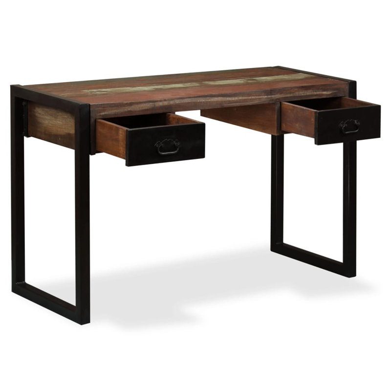 Trystan Solid Wood Top Metal Base Writing Desk