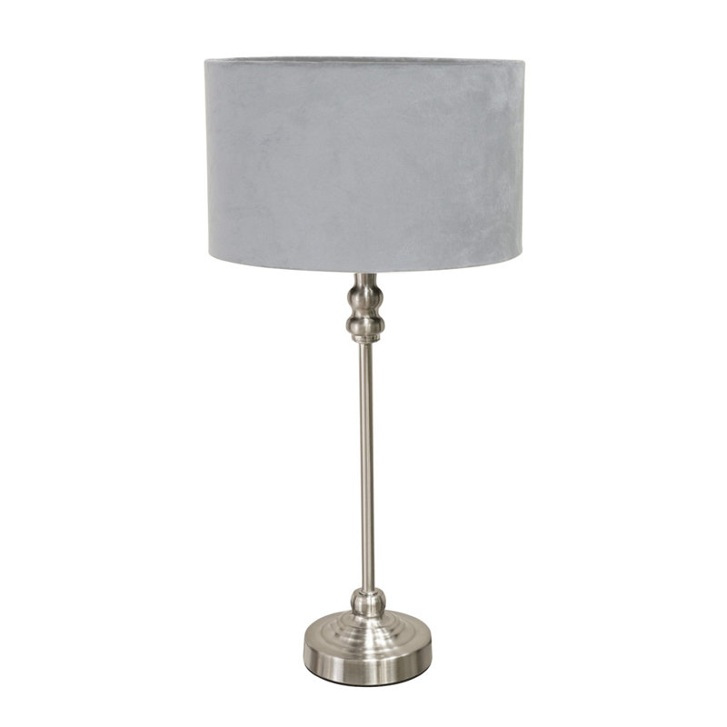 Saylorsburg Metal Table Lamp, Gold, White Fabric, No