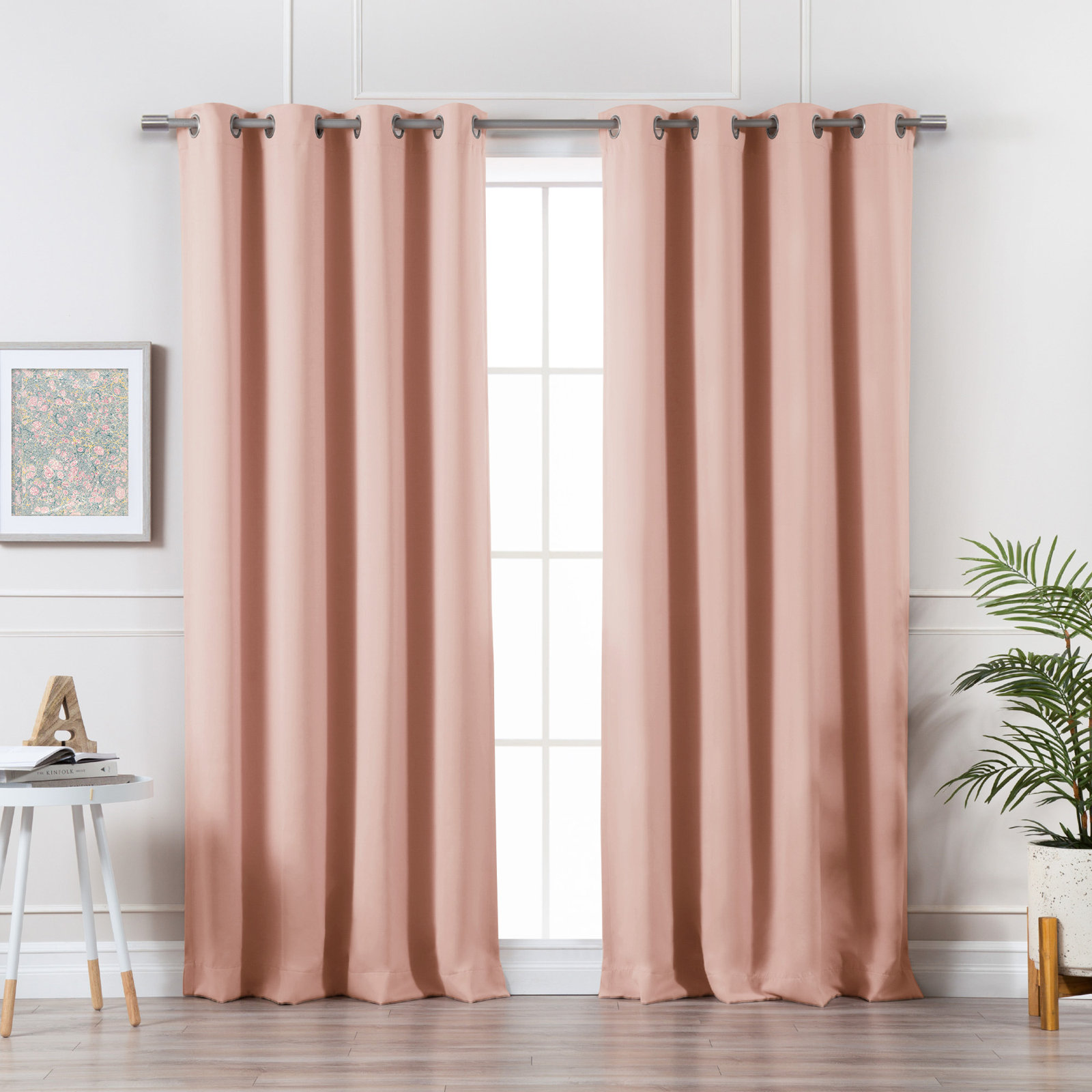Schaeffer Blackout Curtain, 52" W x 96" L, Blush