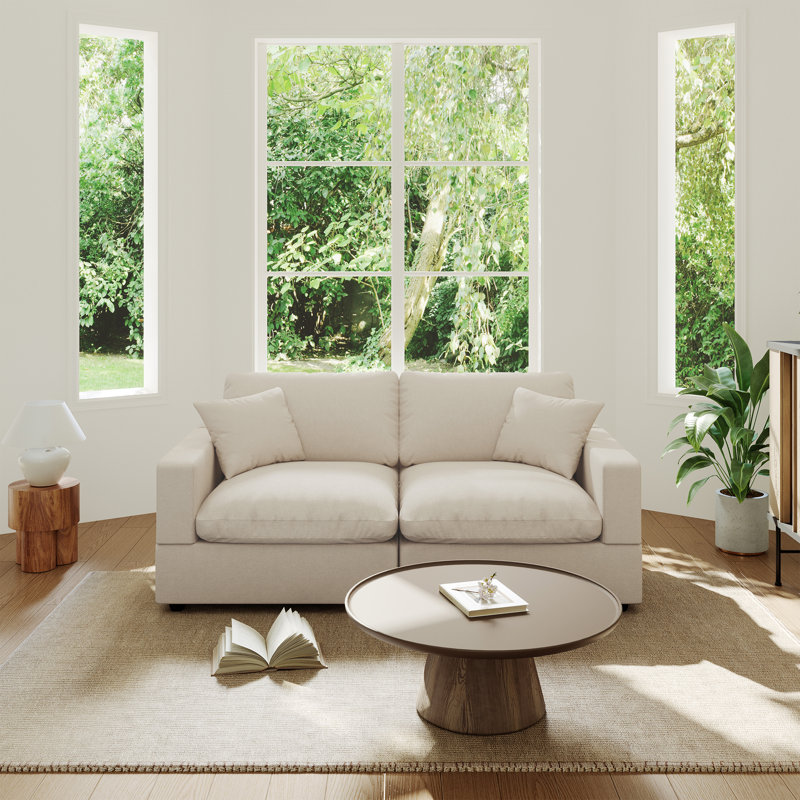 Canapé rembourré, canapé modulaire modulaire Cloud Couch pour salon, chambre à coucher, H 24,8 po x l 67 po x P 28,3 po, 2