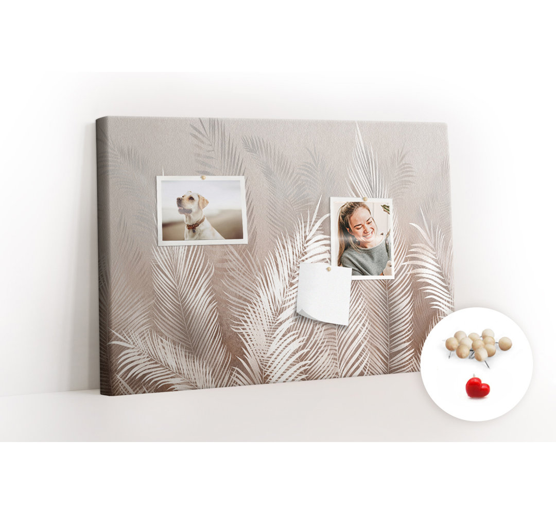 Wall Mounted bulletin board print wall art notice boards for office corkboard Tropical leaves