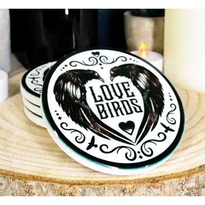Ceramic Round 4 Piece Coaster Set