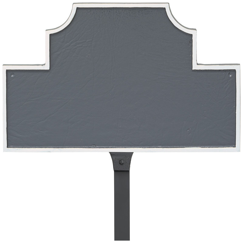Enseigne d’adresse pour pelouse sur 1 ligne beckford, Oui, Gris / Blanc