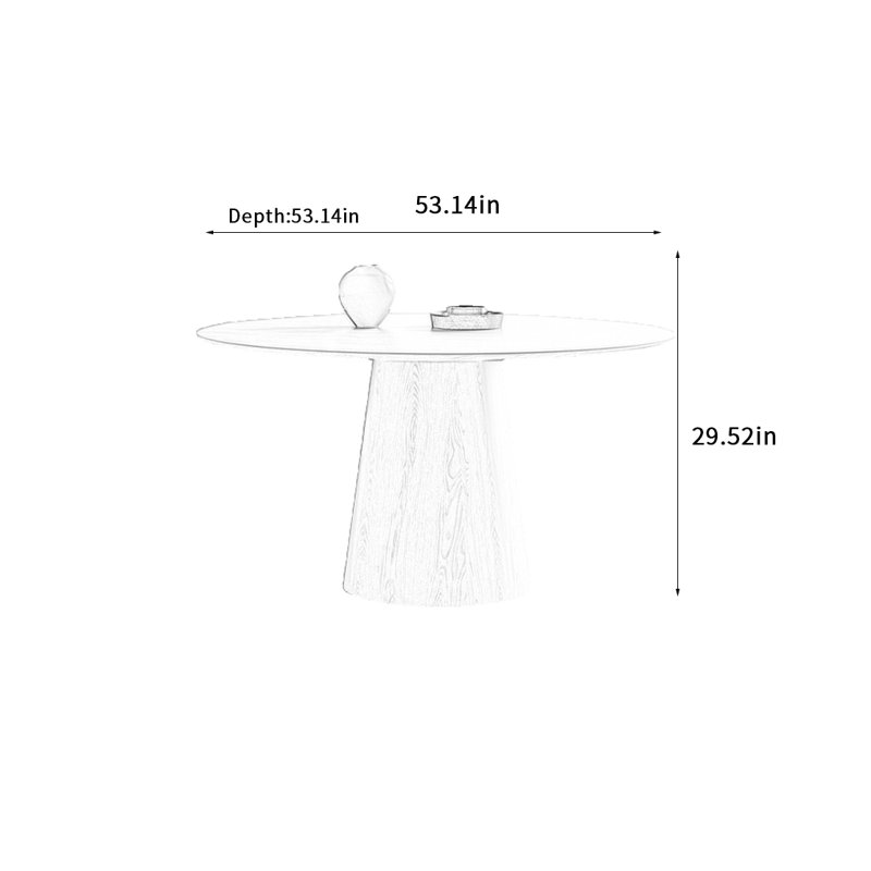 Log Style Solid Wood Dining Table, 29.52"H x 53.14"L x 53.14"W