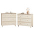 Tables de chevet avec 3 grands tiroirs pour la chambre à coucher, ensemble de 2 organisateurs de rangement de garde-robe modernes en bois