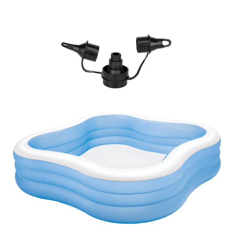 Pompe à air à remplissage rapide 120 V Intex et piscine gonflable pour enfants 90 po x 90 po x 2 po Intex