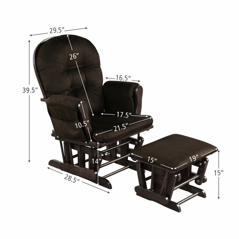 Cunegunda Upholstered Rocking Chair, Brown 