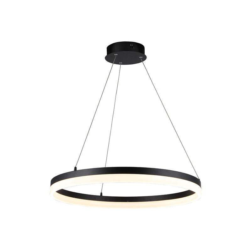 1 - Light LED Unique/Statement Pendant, Black, 1.6" H x 23.6" W x 1" D