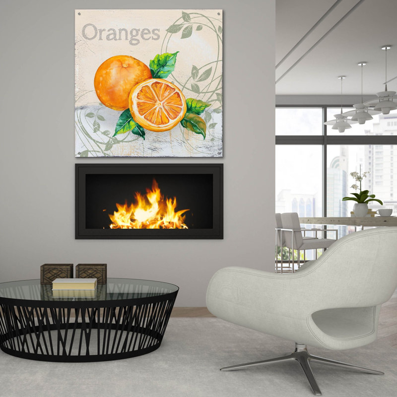  «Tutti Fruiti Orange» par Jean Plout, art mural en verre acrylique, H 36 po x l 36 po x P 0,2 po