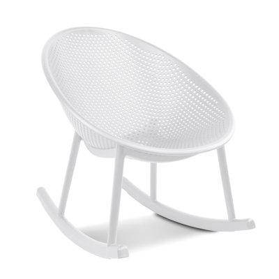 Kieli Plastic Modern Rocking Chair Polka Dot Round With Oval Back For Patio Indoor Outdoor by George Oliver