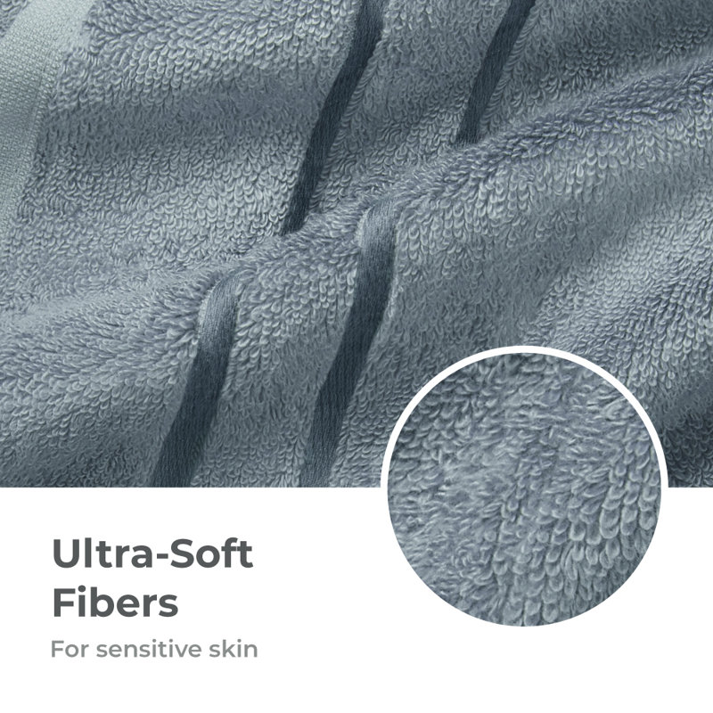 Cariloha - Serviette extra lisse - Viscose - 28 po x 54 po, Bleu