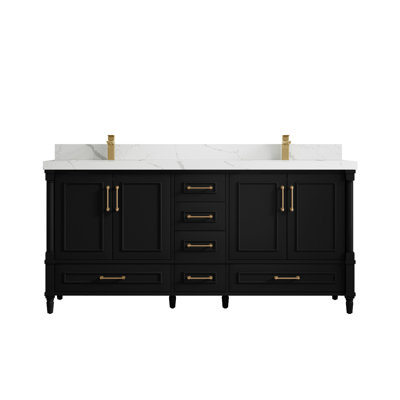 Meuble-lavabo à double cuve l 72 po x P 22 po x H 36 po Aberdeen