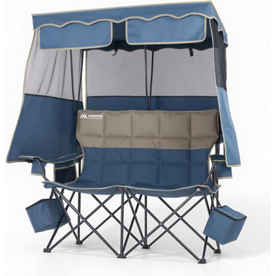 Double Beach Chair With Canopy Shade Camping Chair