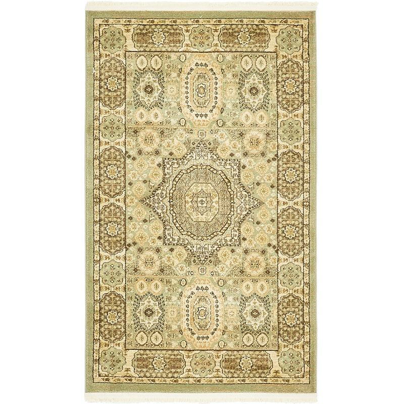 Ophelia Oriental Indoor Rug, Rectangle 2' x 3'1", Green/Tan