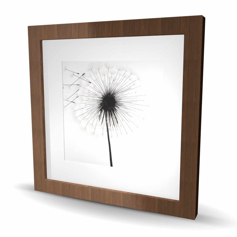 Silhouette de pissenlit - impression encadrée florale pour la décoration intérieure, H 16 po x l 16 po
