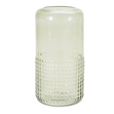 Vase vert en verre texturé H 9,5 po