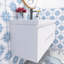 Meuble-lavabo mural simple 48 po avec plateau en marbre Loistine