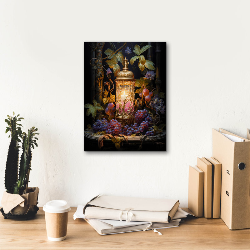 Art mural sur toile Epic Graffiti «Candle With Fruit» par Momart, H 16 po x l 12 po x P 0,75 po
