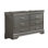 Commode large Jean, 6 tiroirs, chrome, bois massif gris foncé