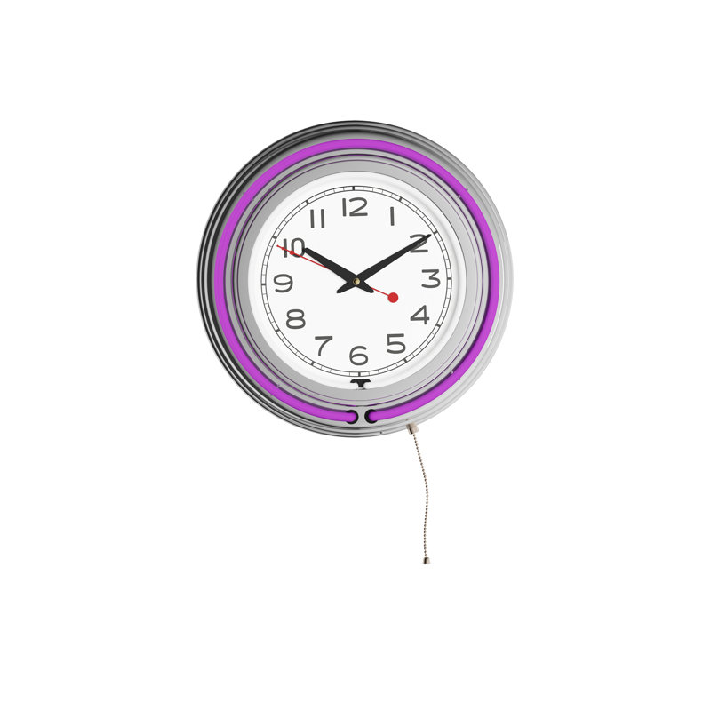 Vandervliet Metal Wall Clock, Purple