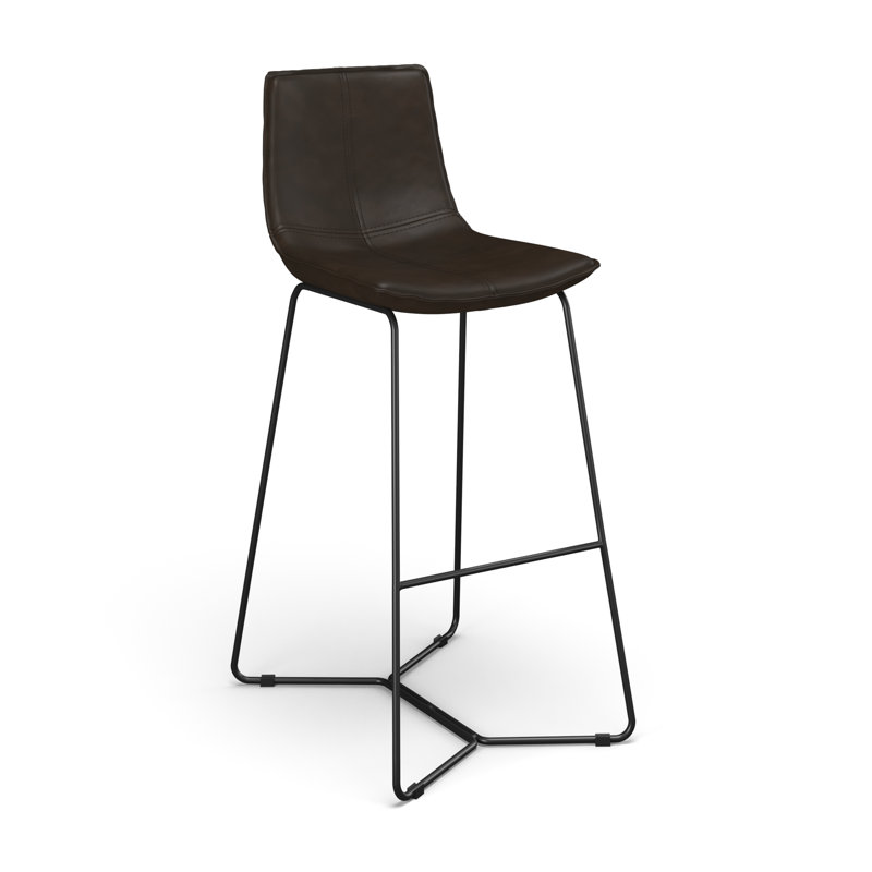 Dorine Stool, Tobacco Faux Leather, Bar Stool (29.5” Seat Height)