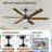 Modern Ceiling Fans With Lights, Ceiling Fan With Remote, 6 Solid Wood Blades, 6-speed Noiseless Reversible Dc Motor Fan For Bedroom, Dining Living Room, Black/walnut Wood-115279452