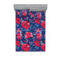 Rose vif, bleu ciel foncé / floral