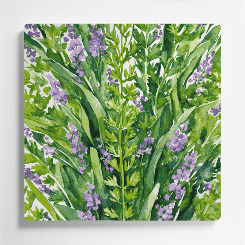 Aquarelle botanique, art mural vert en métal 70, H 12 po x l 12 po