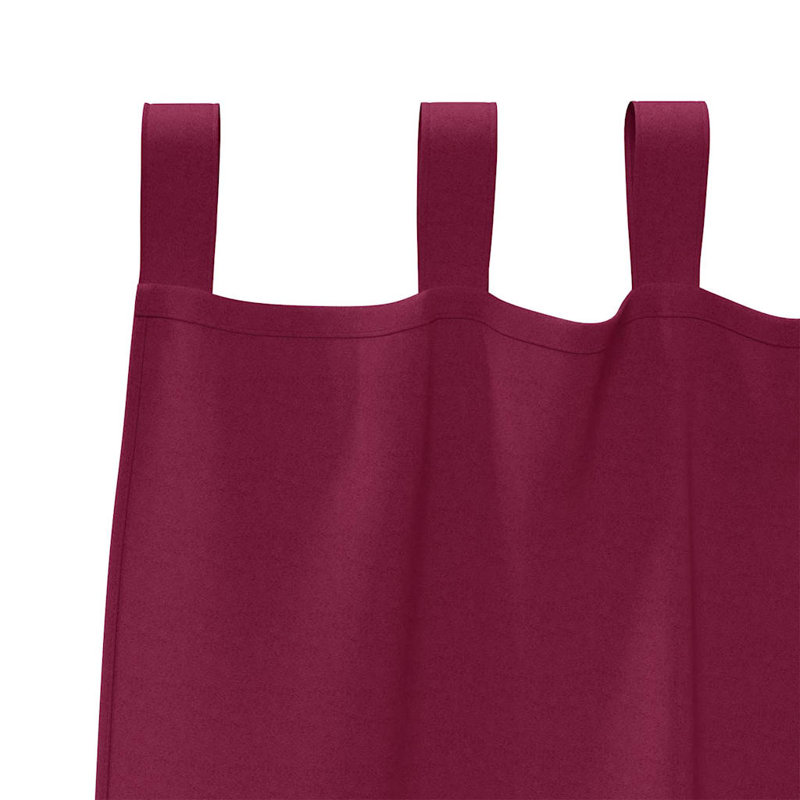 Curtains With Curtains 2 Pcs Polyester, 175cm Width x 140cm Drop, Wine Red