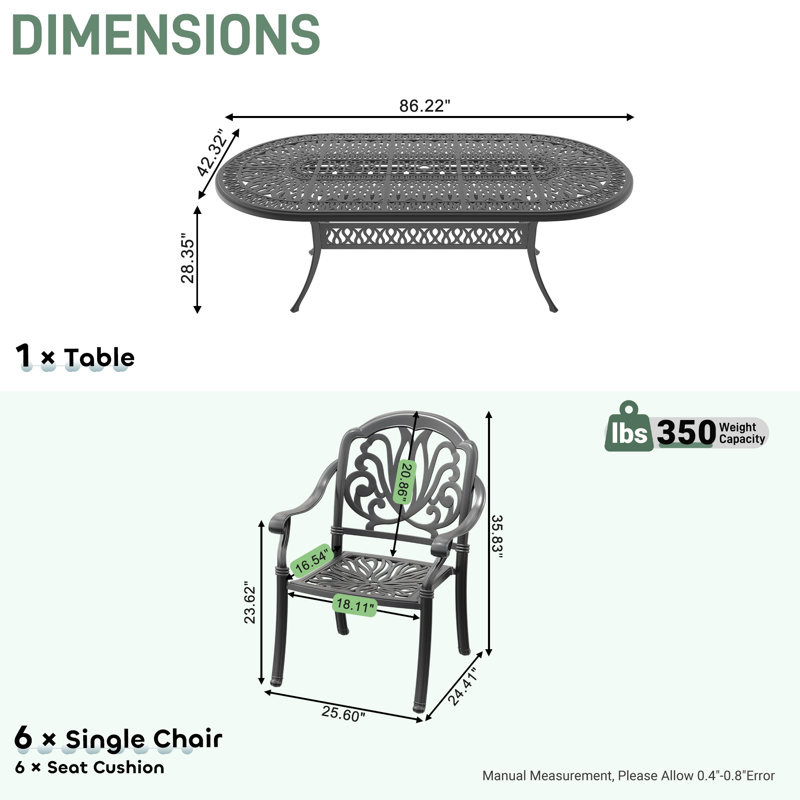 Ovale extérieur, P 16,54 po x l 25,98 po x H 35,83 po, 6