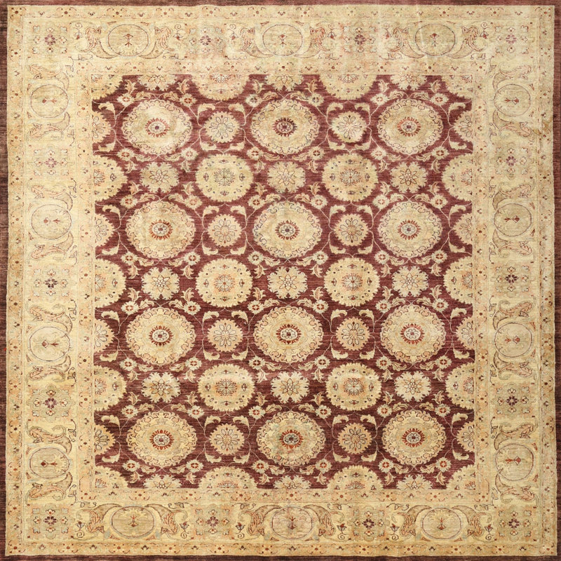 Tapis décoratif crème Damaris oriental, Rond 6 pi