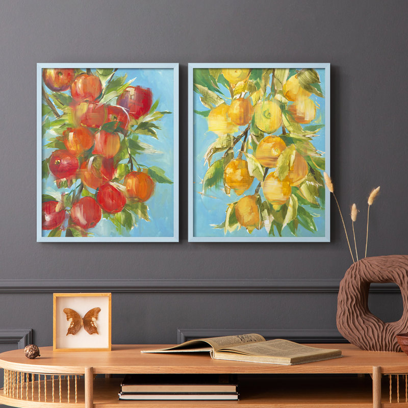 «An Apple A Day», reproduction encadrée de qualité supérieure - prête à être accrochée - aucun clou requis - aucun clou requis