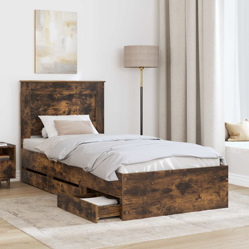 Bed, Smoked Oak, European Single (90 x 200 cm)