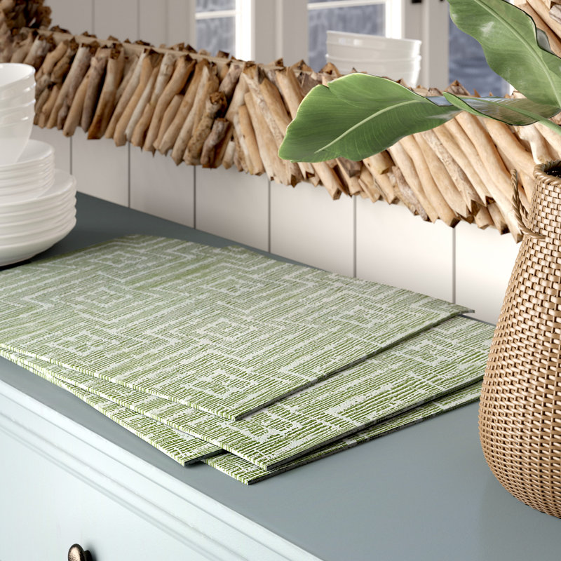 Springdale Polyester Geometric Rectangle Placemat, Green