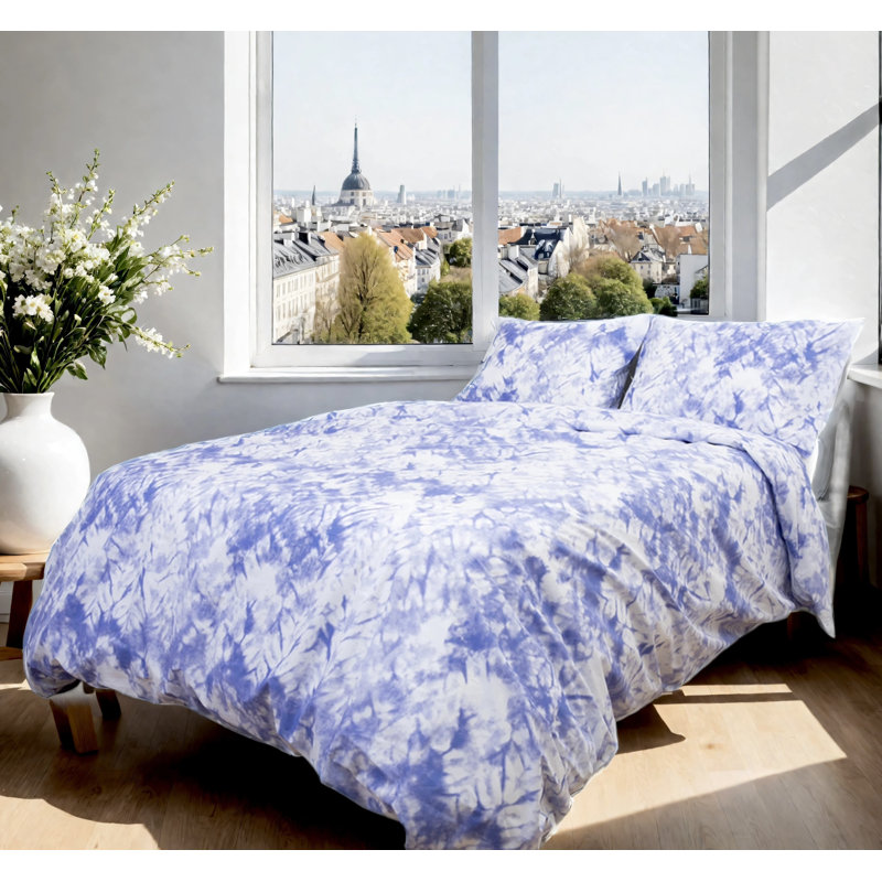 Etavonni Home RE Shibori Flowers, King Comforter + 2 King Shams