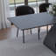 Table de salle à manger extensible 63 "à 94" pour 6-10, table de cuisine noir mat avec pieds en acier au carbone noir