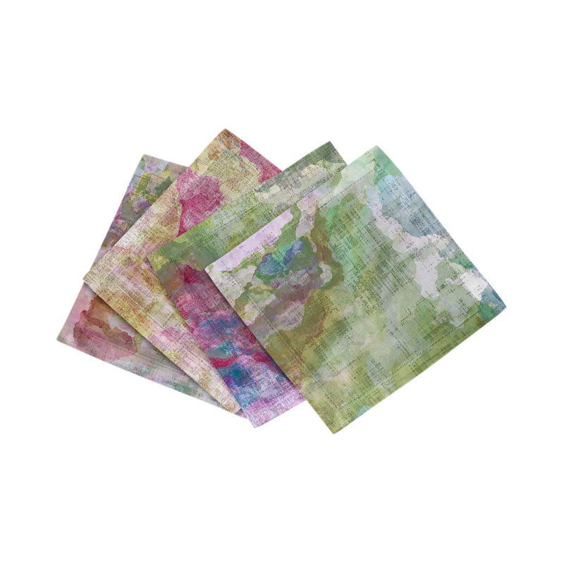 Impressionism Cotton Sateen Cocktail Napkins, Richesse