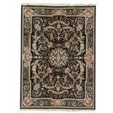 High-Quality Hand-Knotted Black Area Rug