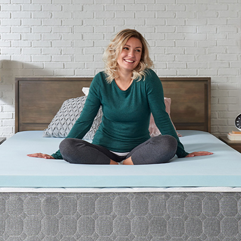 Sealy To Go Gel-Infused Memory Foam Mattress Topper, Full, 2"