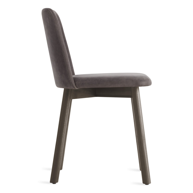 Chip Upholstered Dining Chair, Smoke, Slate Genuine Leather
