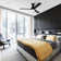 Vaczon 48" 3 - Blade Modern Black Flush Mount Ceiling Fan with LED Lights and Remote Control
