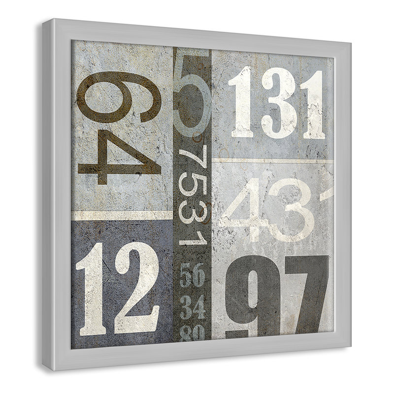 Art numérique encadré, 12" H x 12" W x 1.18" D, Encadré de boîte argent