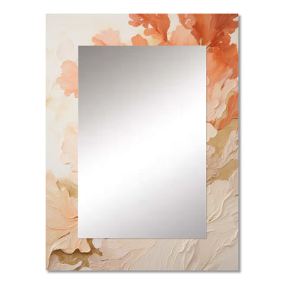 Pink And White Coastal Coral Collage III - Corals Unique Wall Mirror, Cream Mirror, Printed Metal Art