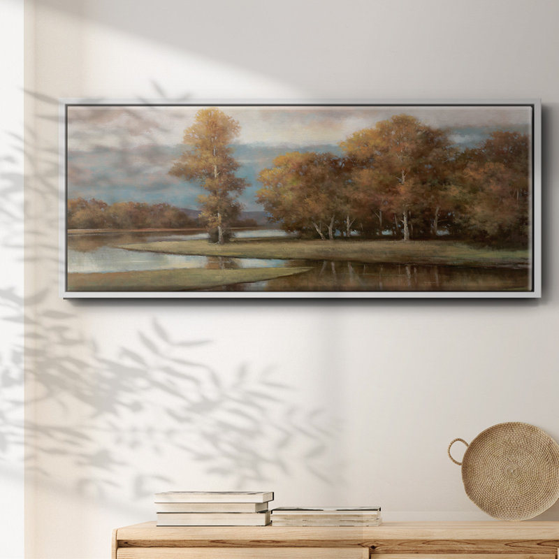Winding River II, reproduction d'art sur toile, H 12 po x l 30 po x P 1,5 po, Blanc