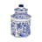 Bethony Chinoiserie Hexagonal Ceramic Candle Jar with Lid - 7" Blue & White Stoneware Decorative Accent for Home, Office, or Bedroom