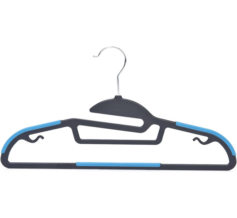 Plastic Standard Hanger, Black/Blue, 32