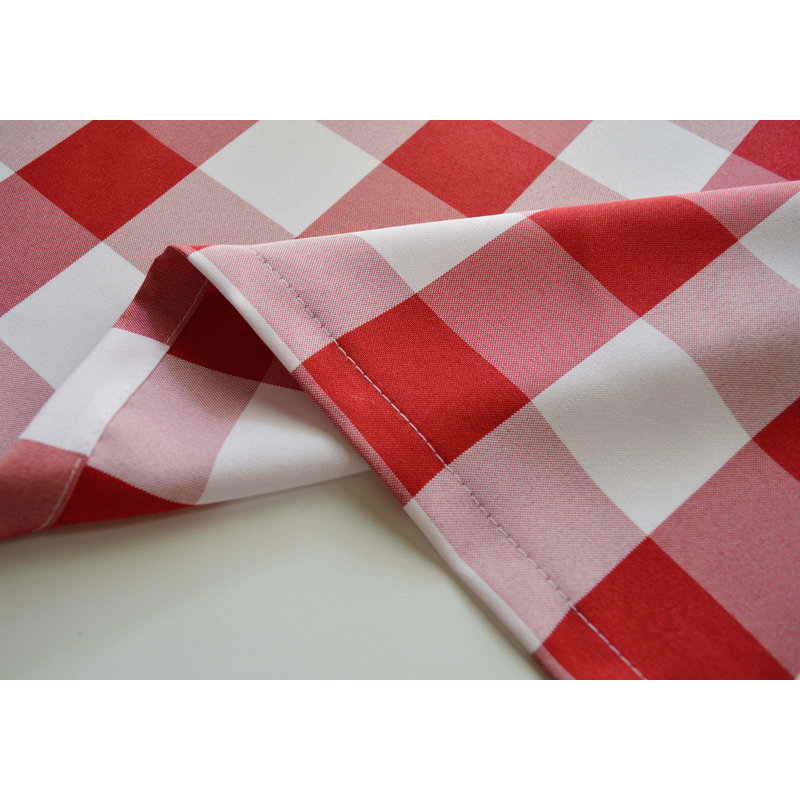 Leonelo Checkered Tailored Window Valance, Red/White