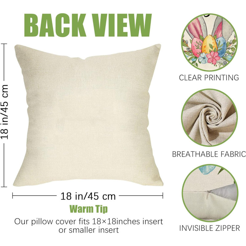 Housse de coussin réversible en coton , 18 po x 18 po